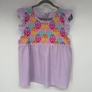 Colorful Embroidered Women's Top